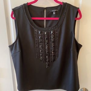 Eva Longoria x The Limited Beaded Tank TopBlack